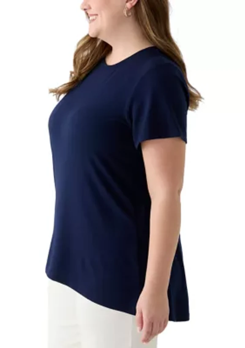 Plus Pleated Back T-Shirt