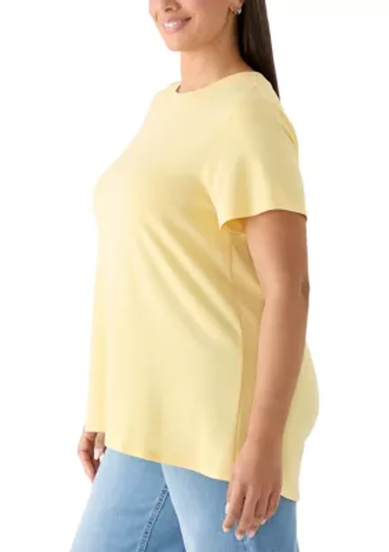 Plus Pleated Back T-Shirt