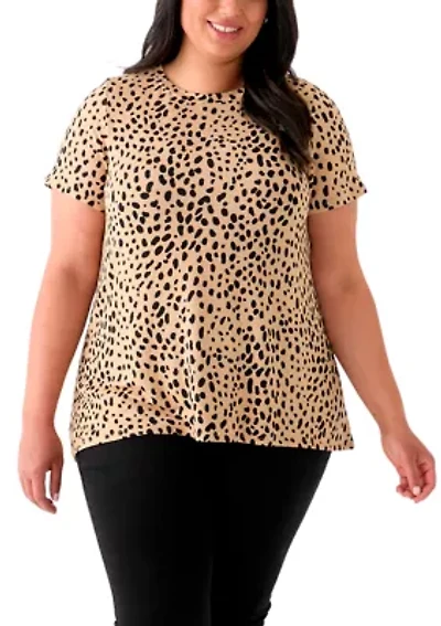 Plus Printed Pleated Back T-Shirt