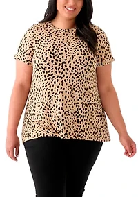 Plus Printed Pleated Back T-Shirt