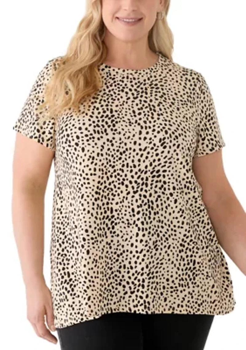 Plus Printed Pleated Back T-Shirt