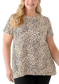 Plus Printed Pleated Back T-Shirt