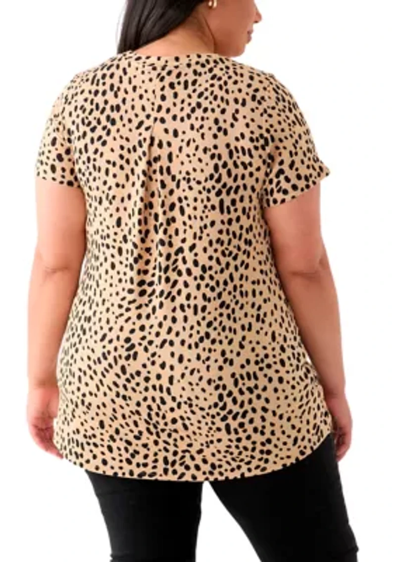 Plus Printed Pleated Back T-Shirt