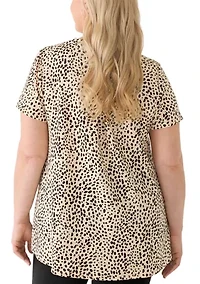 Plus Printed Pleated Back T-Shirt