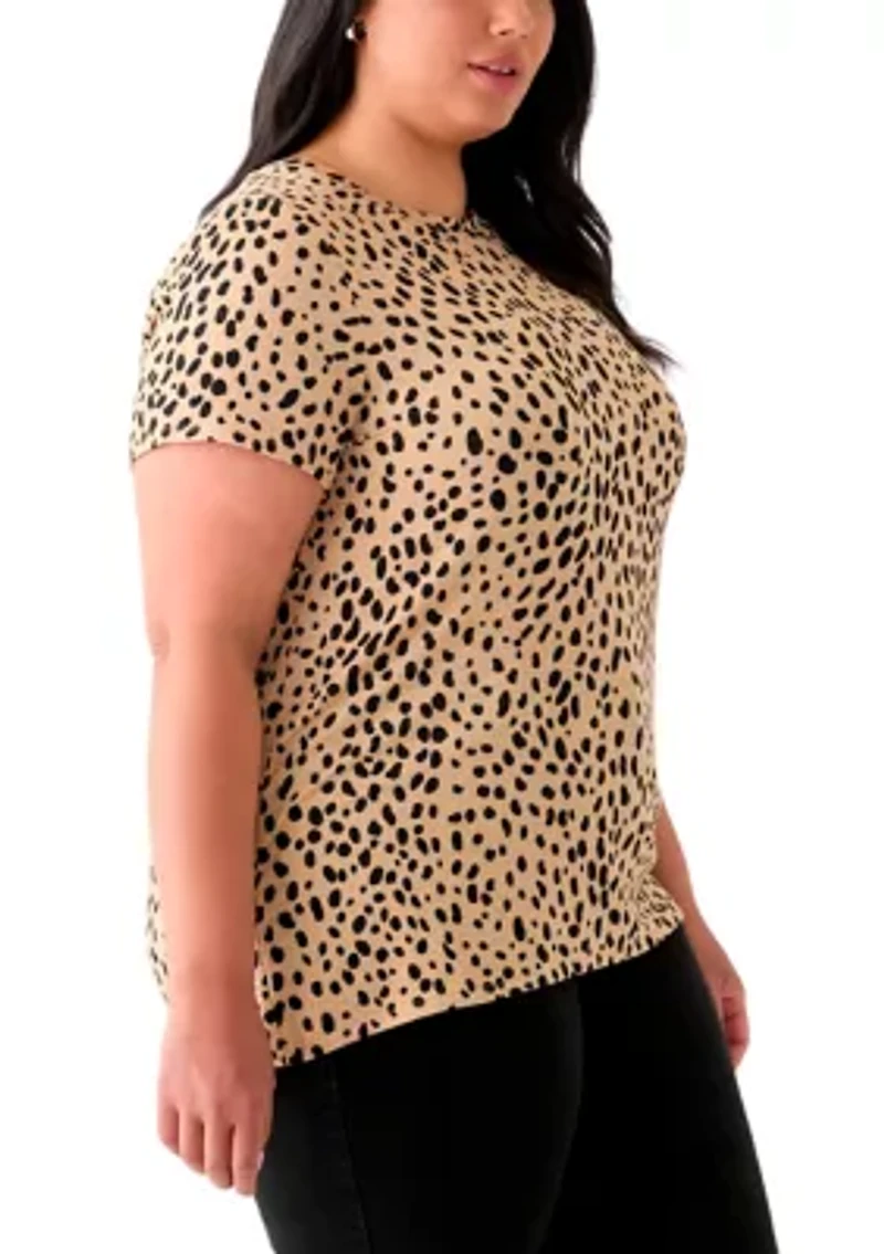 Plus Printed Pleated Back T-Shirt