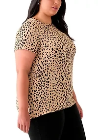 Plus Printed Pleated Back T-Shirt