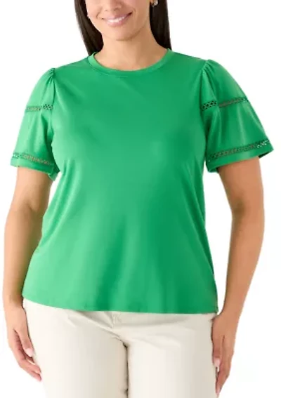 Plus Flutter Sleeve Knit Top