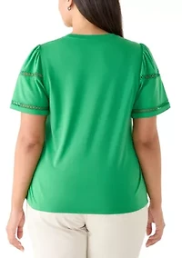 Plus Flutter Sleeve Knit Top