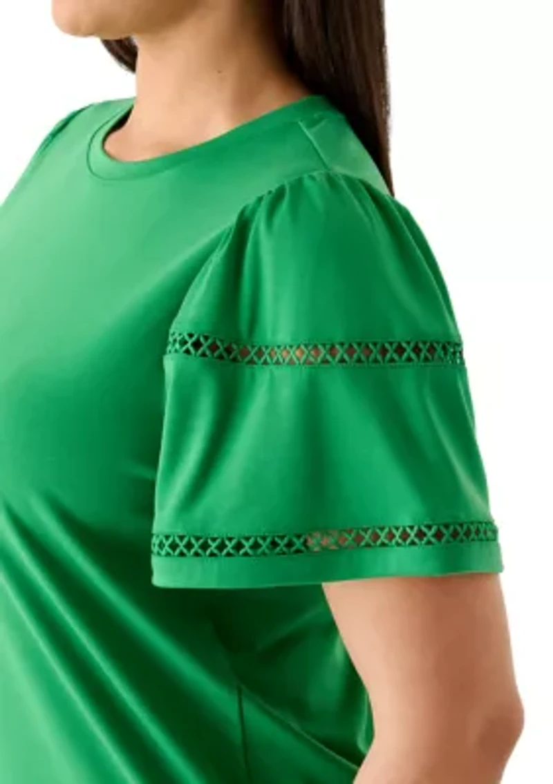 Plus Flutter Sleeve Knit Top