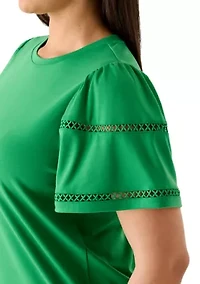 Plus Flutter Sleeve Knit Top