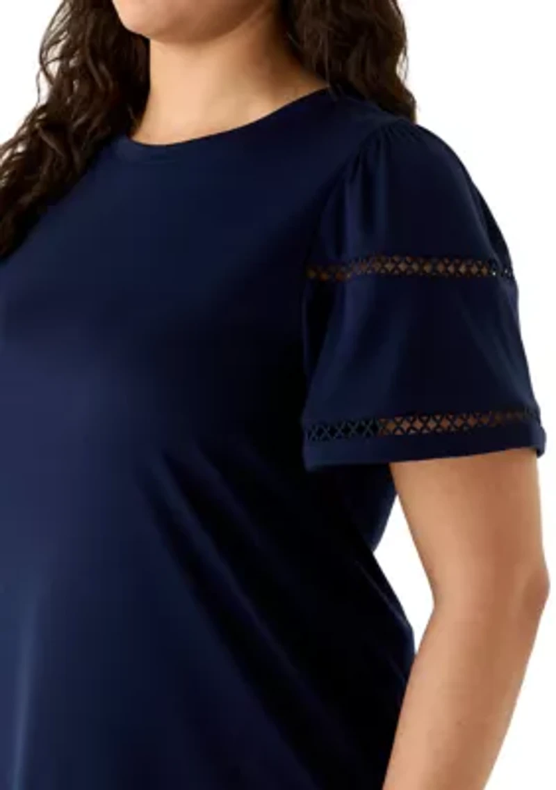 Plus Flutter Sleeve Knit Top