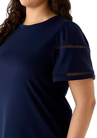 Plus Flutter Sleeve Knit Top