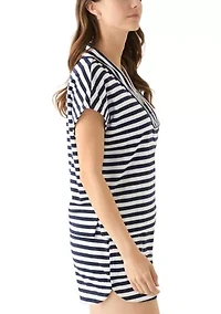 Women's Striped Zip Pullover