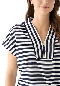 Women's Striped Zip Pullover