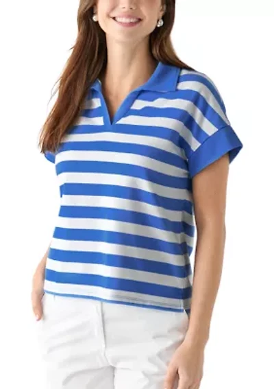Women's Johnny Collar Stripe Shirt