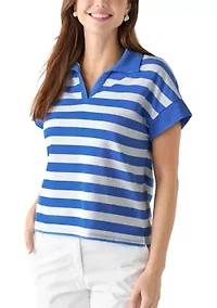 Women's Johnny Collar Stripe Shirt