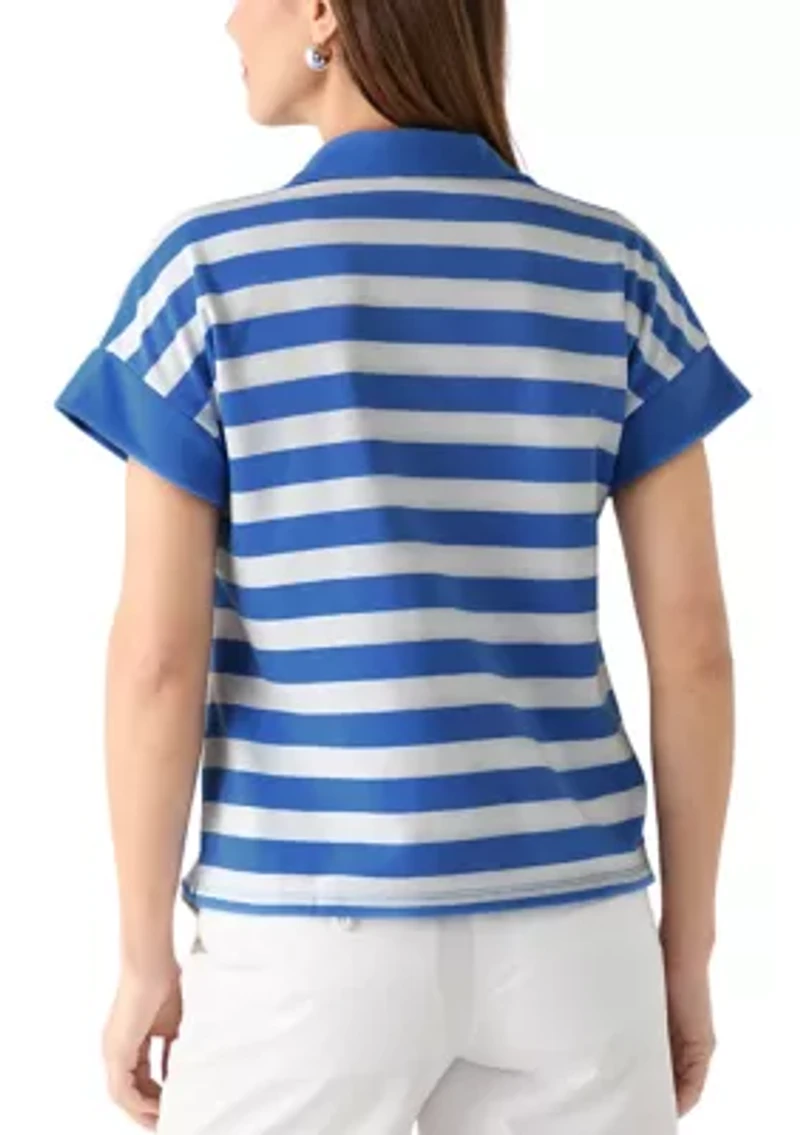 Women's Johnny Collar Stripe Shirt