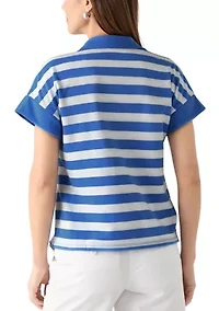 Women's Johnny Collar Stripe Shirt