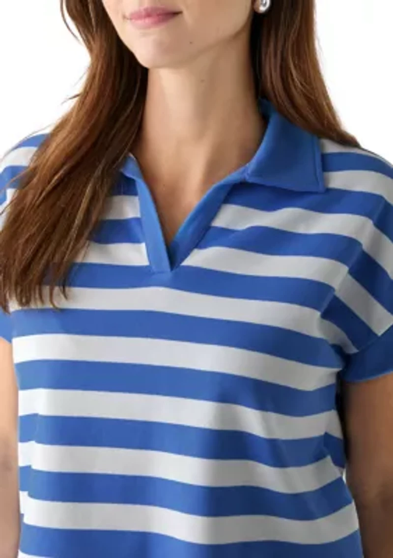 Women's Johnny Collar Stripe Shirt