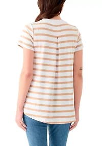 Women's Short Sleeve Pleat Back T-Shirt