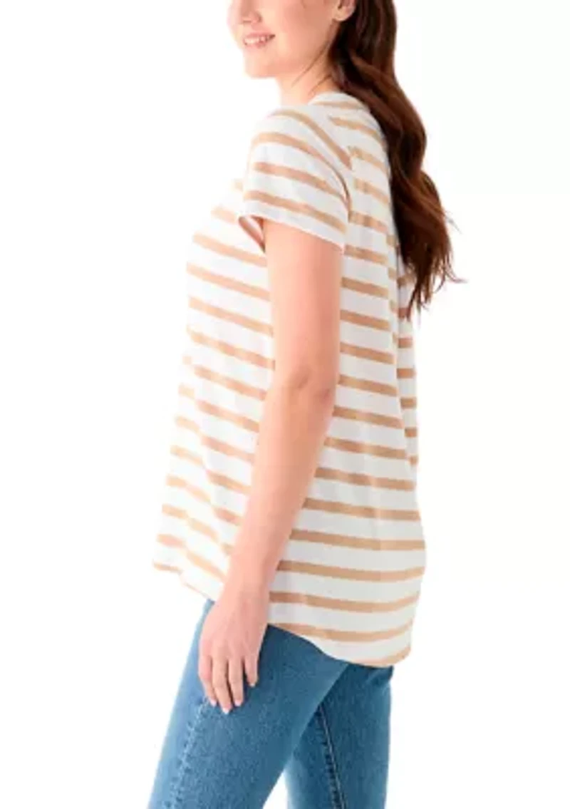 Women's Short Sleeve Pleat Back T-Shirt