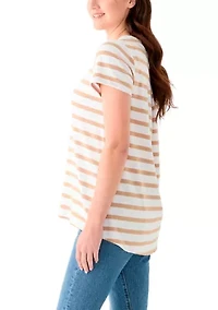 Women's Short Sleeve Pleat Back T-Shirt