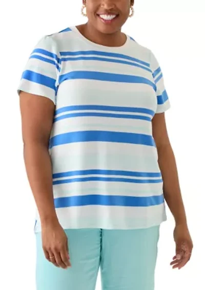 Plus Short Sleeve Pleat Back T-Shirt