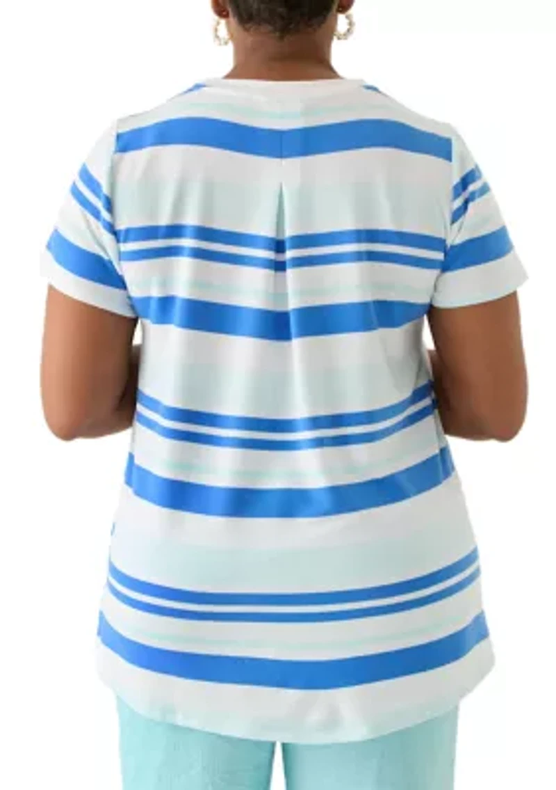 Plus Short Sleeve Pleat Back T-Shirt