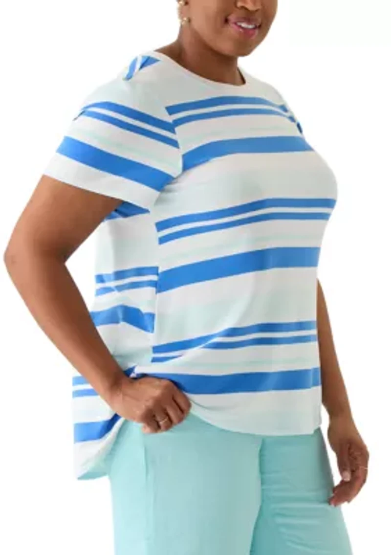 Plus Short Sleeve Pleat Back T-Shirt