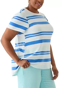 Plus Short Sleeve Pleat Back T-Shirt