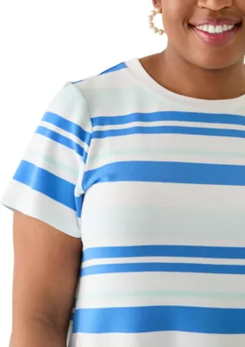 Plus Short Sleeve Pleat Back T-Shirt