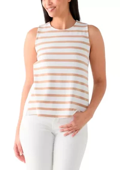 Women's Sleeveless Striped Baby Terry Tank Top