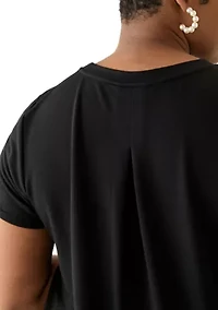 Plus Short Sleeve Pleat Back T-Shirt