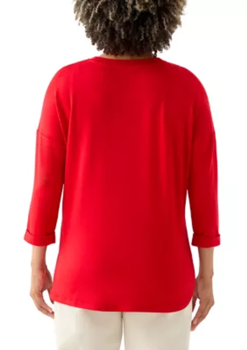 Women's 3/4 Baby Terry Top