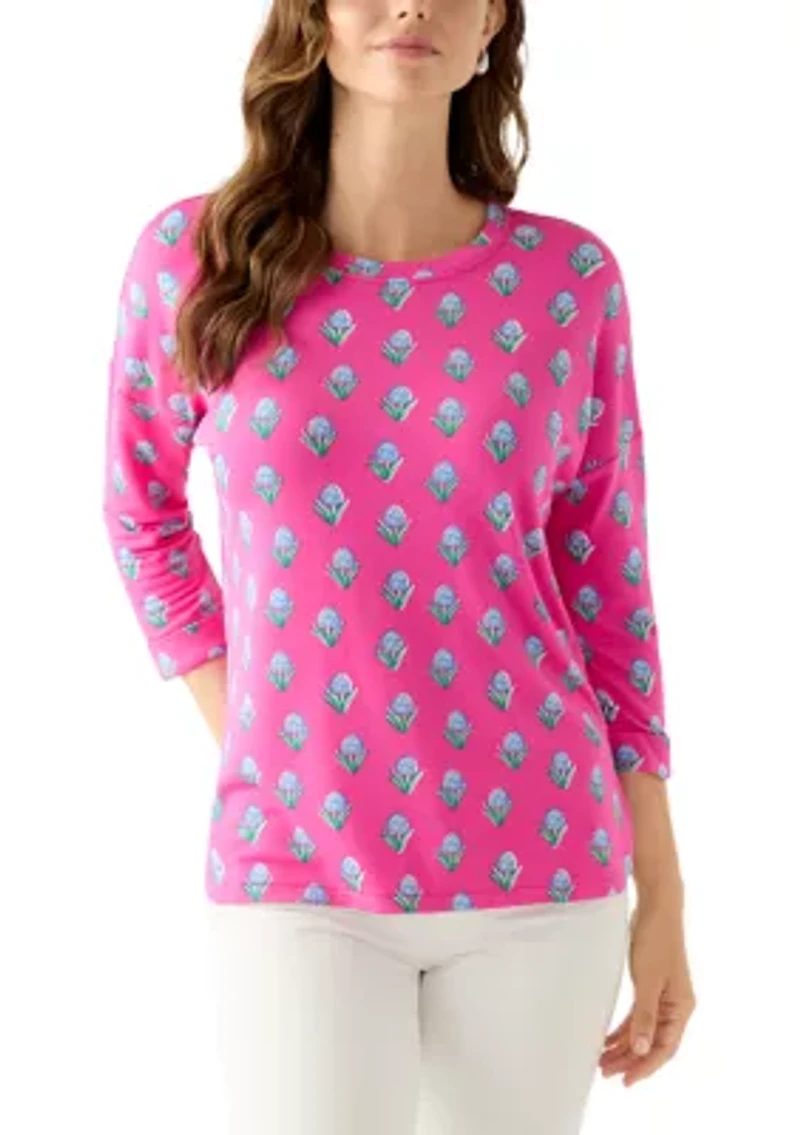 Women's 3/4 Printed Baby Terry Shirt