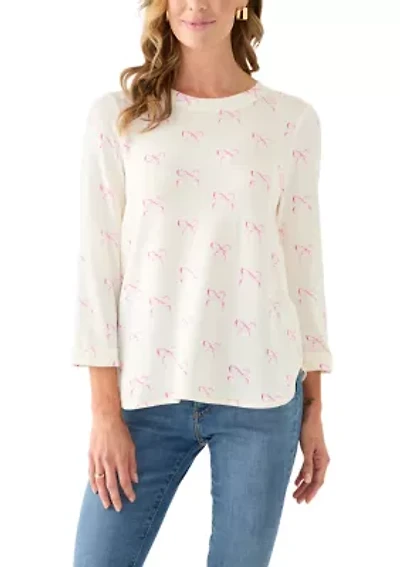 Women's 3/4 Printed Baby Terry Shirt