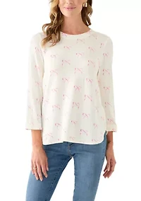 Women's 3/4 Printed Baby Terry Shirt