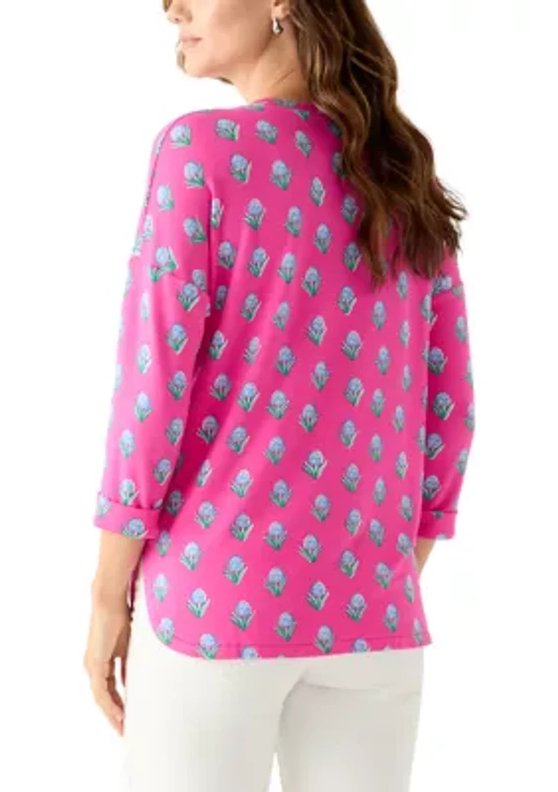 Women's 3/4 Printed Baby Terry Shirt