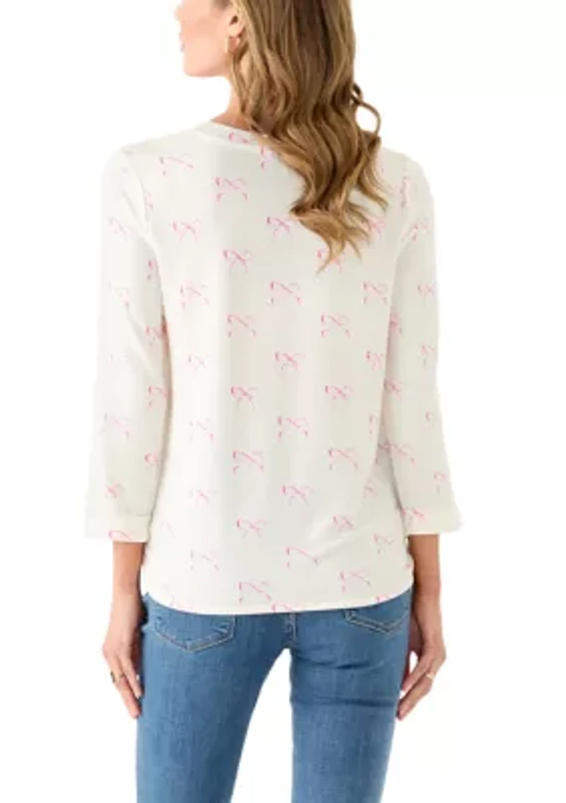 Women's 3/4 Printed Baby Terry Shirt