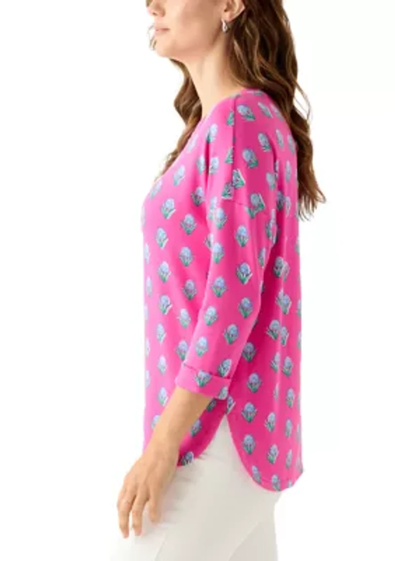 Women's 3/4 Printed Baby Terry Shirt