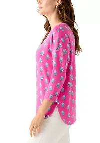 Women's 3/4 Printed Baby Terry Shirt