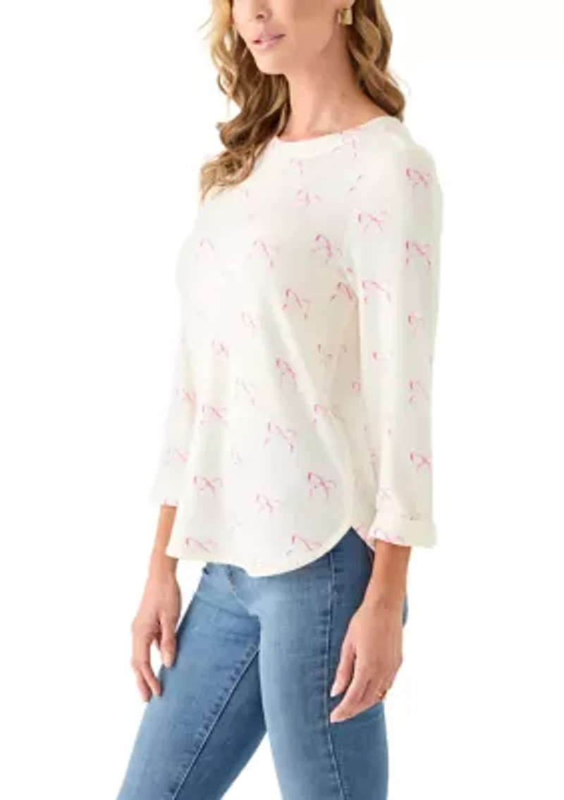 Women's 3/4 Printed Baby Terry Shirt