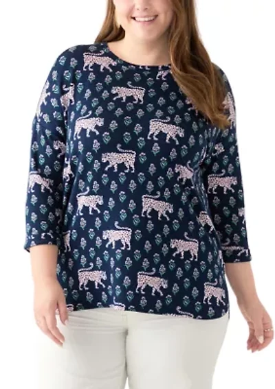 Plus Printed Baby Terry T-Shirt