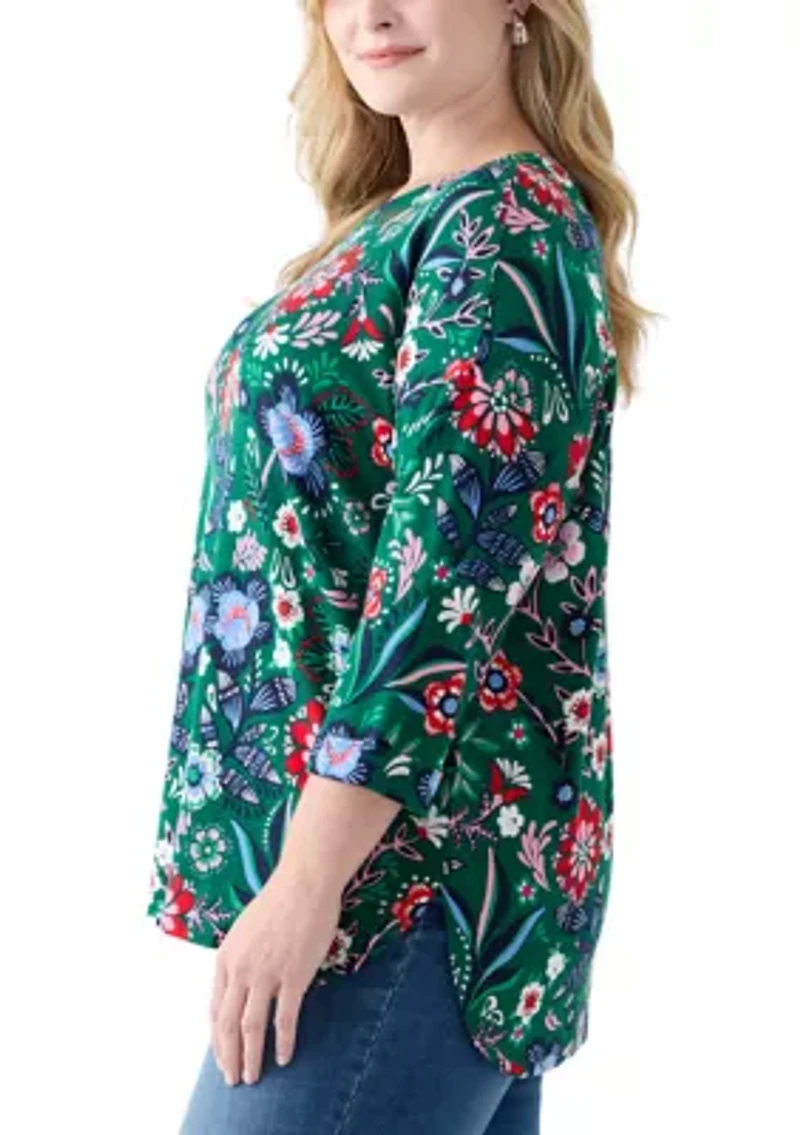 Plus Printed Baby Terry T-Shirt