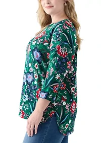 Plus Printed Baby Terry T-Shirt