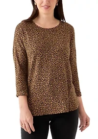 Women's 3/4 Printed Baby Terry T-Shirt