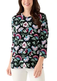 Women's 3/4 Printed Baby Terry T-Shirt