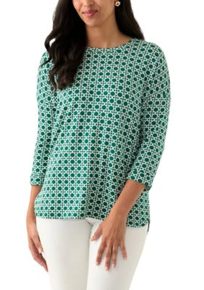 Women's 3/4 Printed Baby Terry T-Shirt