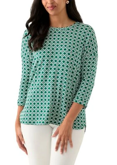 Women's 3/4 Printed Baby Terry T-Shirt