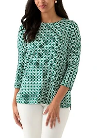 Women's 3/4 Printed Baby Terry T-Shirt